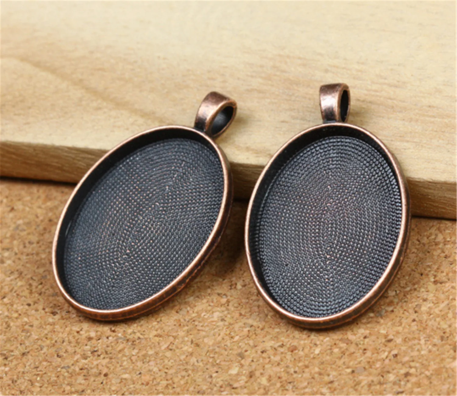 

5pcs 22x30mm Inner Size Red Copper Plated Simple Style Cabochon Base Cameo Setting Charms Pendant-