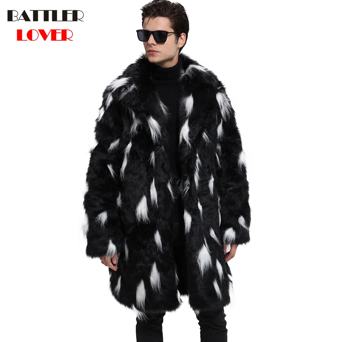 Mens Fur Coat Winter Faux Fur Thick Outwear Coats Men Punk Parka Jackets Hombre Warm Leather Overcoat Genuine Fur Brand Clothing