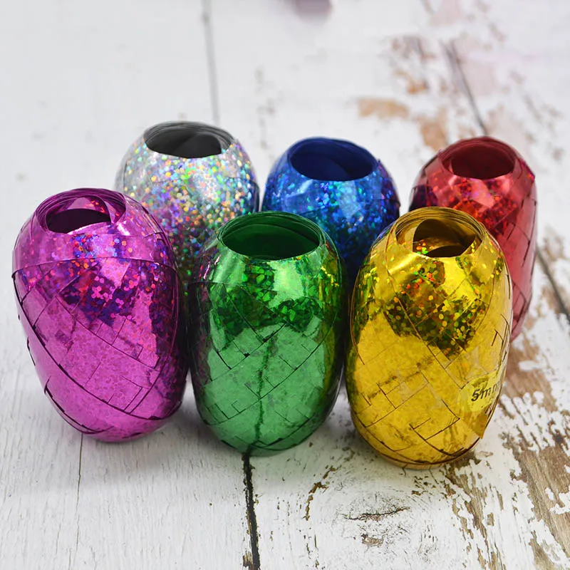 30 цветов 5 мм ленты для воздушных шаров пластиковая фольга лента-лазер для вечерние DIY украшения с днем рождения Свадебная подарочная упаковка аксессуары