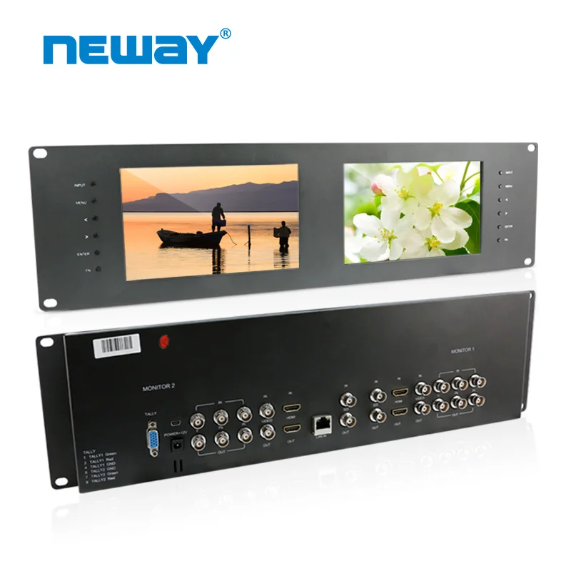 

Neway RM71D 3U Rackmount 7 inch Dual Monitors DVI VGA Video Input&Out