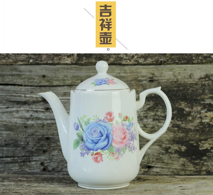 Fashion British Bone China Coffee Pot European Style Afternoon Tea Teaset Ceramic Teapot Coffee Pot Flower Tea Pot Porcelain Pot