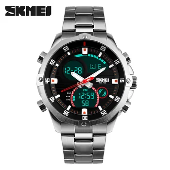 

Luxury Brand SKMEI Full Steel Military Watch Waterproof Fashion Digital Analog Quartz Date LED Men Multifunction Sport Watches
