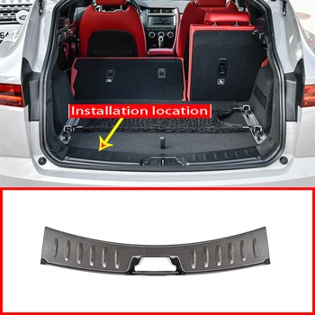 

Silver and Black Stainless Steel Back Rear Inner Bumper Plate Cover Trim For Jaguar E-PACE EPACE 2018 Car Accessories