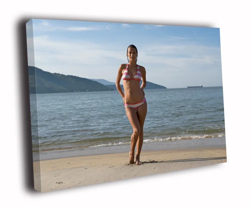

HD Canvas Printings Painting-Alessandra Ambrosio Hot Model Bikini Art D4067