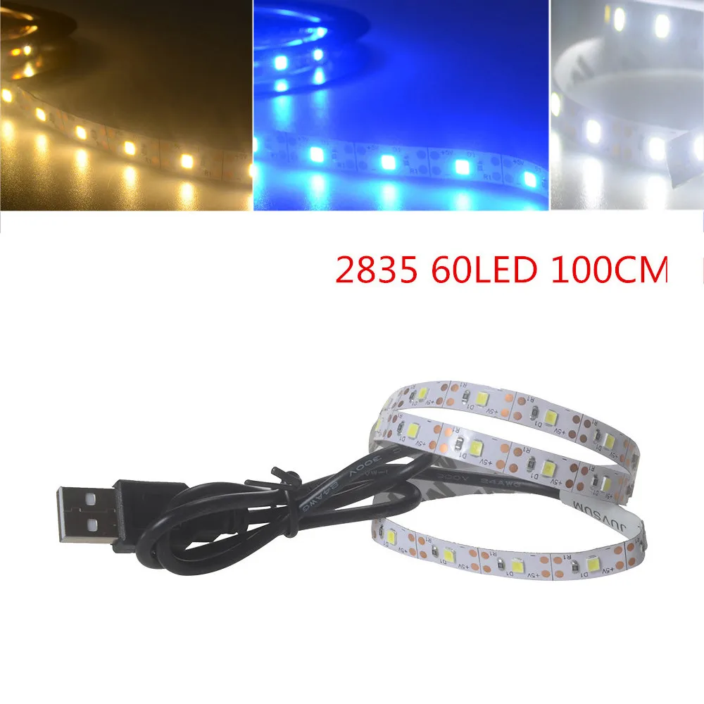 USB Светодиодная лента лампа 2835SMD DC5V гибкая светодиодная 1 м HDTV ТВ Настольный экран