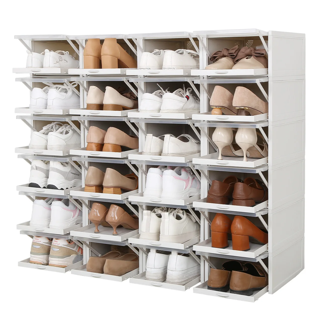 

3/packs Plastic Transparent Shoe Box Home Shoe Box Stackable Collapsible Storage Organizer Container Multi-function Drawer