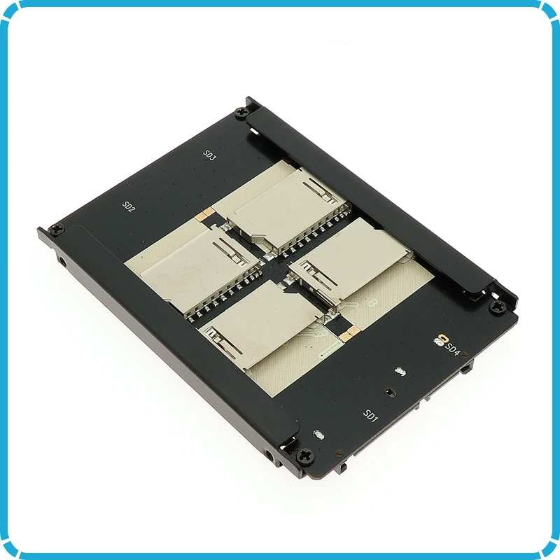 

Wholesale 4 SD RAID to SATA Adaptor SATA 2.5" HDD bracket with RAID Quad SD SDHC SDXC to SATA 22pin converter