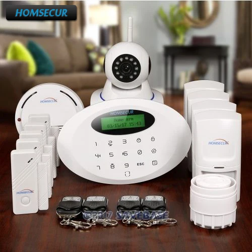 

HOMSECUR Wireless&wired GSM Burglar Intruder Alarm System +4*PIR+Door Sensor