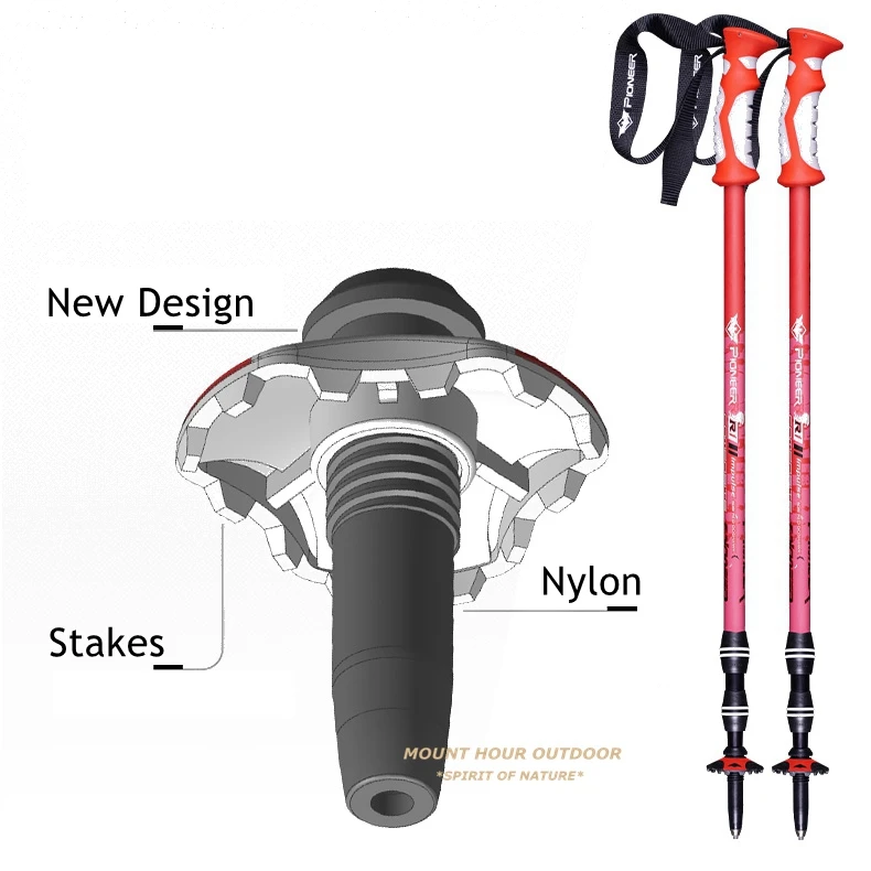 Pólos de Caminhada Ultraleves de Alumínio Lote Caminhada Pólo Nórdica Telescópica Alpenstock Bengala Muleta Senderismo Cores Foscas 2 Pçs - 4 Home & Garden