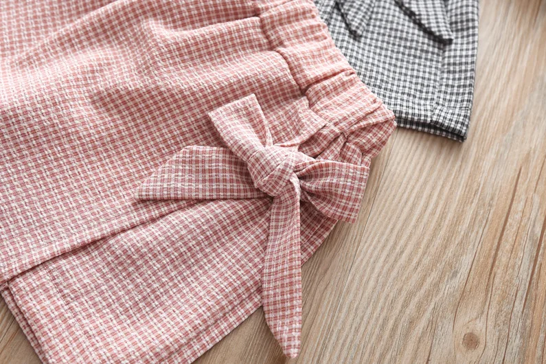 Humor bear/комплект одежды для маленьких девочек г. Новая брендовая летняя одежда для маленьких девочек с принтом со звездой, футболка Топы+ юбка-штаны с поясом, От 2 до 6 лет