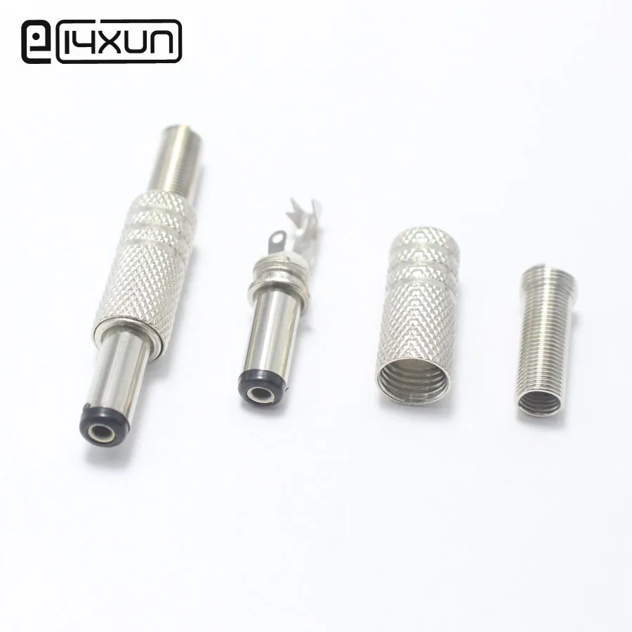 1pcs 5.5*2.5mm DC Power Plug 5.5mm * 2.5mm Metal Male Plugs Connector 14mm Long Type Adapter for OD5mm Cable
