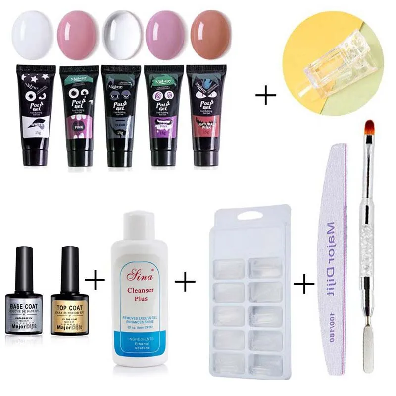 

12pcs/lot Poly Gel Set Nail Polish Art Quick Building Nail Extension UV Gel Varnish Poly gel Gel Lacquer Kit