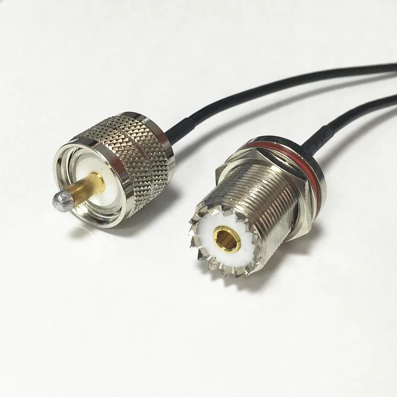 

New UHF Male Plug Connector Switch UHF Female Jack nut Connector RG174 Cable 15CM 6" Adapter Wholesale Fast Ship