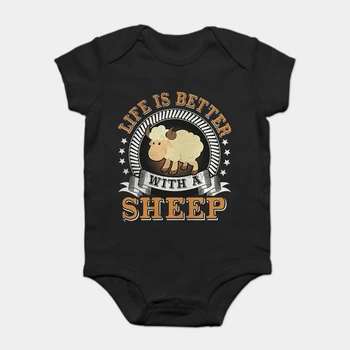 

Baby Onesie Baby Bodysuits kid t shirt Funny novelty Funny Life Is Better With Sheep for Farmers cool