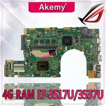 

Akemy S400CA Laptop motherboard for ASUS S400CA S500CA S400C S500C S400 S500 Test original mainboard 4G RAM I7-3517U/3537U