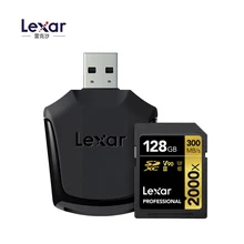 Lexar ограниченное флэш-накопитель 300 МБ/с. Sdhc 2000x для Sd, карта памяти Sdxc uhs-i ii U3 флэш-памяти для 3d 4k для зеркальной однообъективной камеры Камера