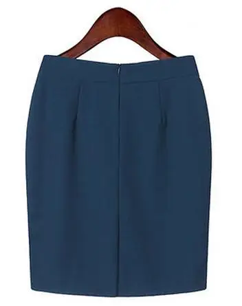 Модная женская летняя Осенняя юбка плюс размер деловая юбка тонкая короткая юбка юбки женские - Цвет: Синий