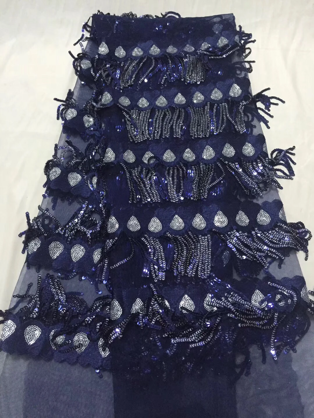 Расшитая блестками стильная африканская Высококачественная чистая свадебная кружевная ткань нигерийский тюль с блестками швейный материал для вечернего платья KCD9145