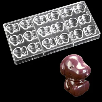 

3D Dog shape Chocolate Mold DIY Fondant Tool Baking Polycarbonate Candy Maker Cake Mousse Mould Home Gift kitchen tool
