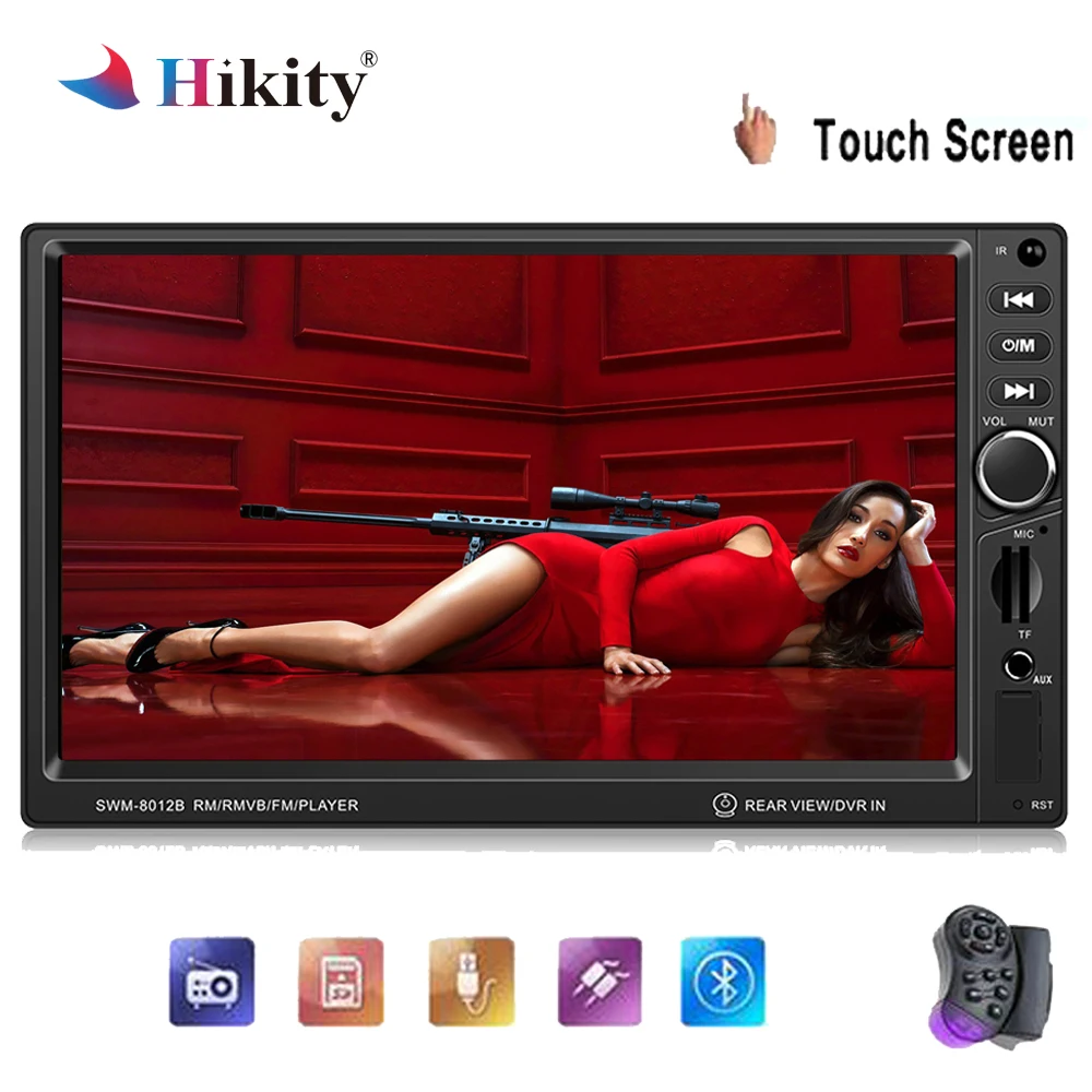 

Hikity Universal 2 din Car Radio 7" HD Touch Screen Car Multimedia MP4 MP5 Player Support FM Bluetooth TF Card Rear View Camera