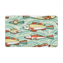 Животные рыбки полосы яркие Нескользящие двери коврик Домашний декор крытый половик у двери