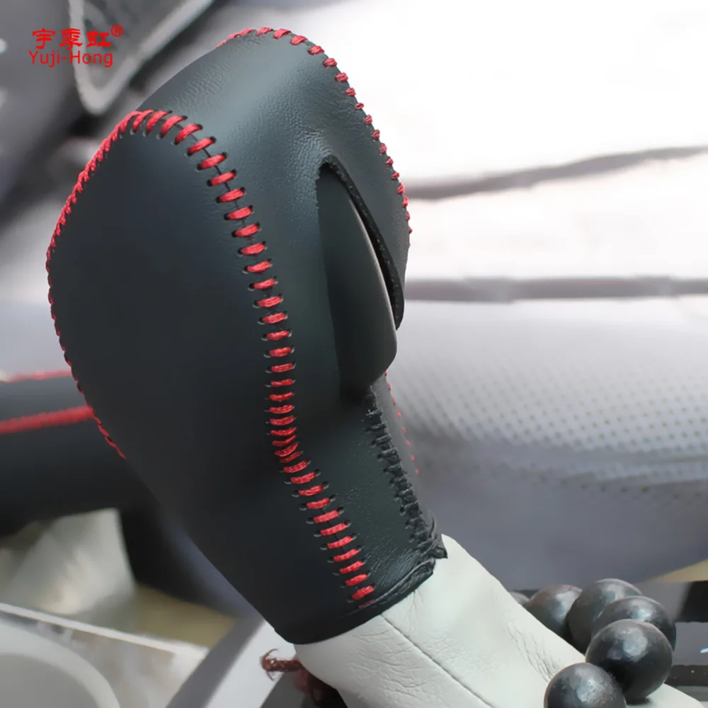 Yuji-Hong Car Gear Covers Case for Ford Focus 2012- KUGA 2013-2015 Ecosport Fiesta Mondeo 2013 Fusion Genuine Leather Cover