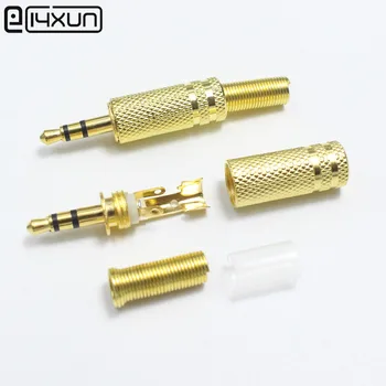 

100pcs/lot Gold plated 3.5mm Plug 3 Pole RCA Audio Connector 3.5 Jack RCA Audio Connector Plug 3.5mm Plug For Stereo Head