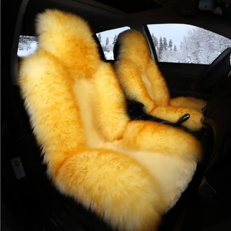 1 шт. австралийские натуральные шерстяные зимние теплые меховые передние чехлы для сидений автомобиля из овчины для всех автомобилей