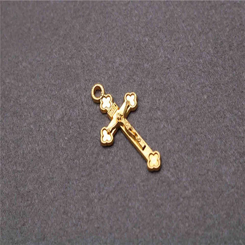 100 шт., из католической универсальной мини-перекрещенной медали. Ожерелье с крестом из сплава - Окраска металла: D0434