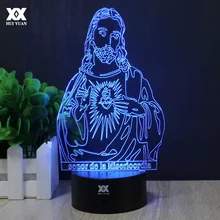 СВЕТОДИОДНЫЙ 3D светильник с дистанционным управлением, ночник, USB, 7 цветов, декоративная настольная лампа, интересный подарок, бренд Хуэй Юань