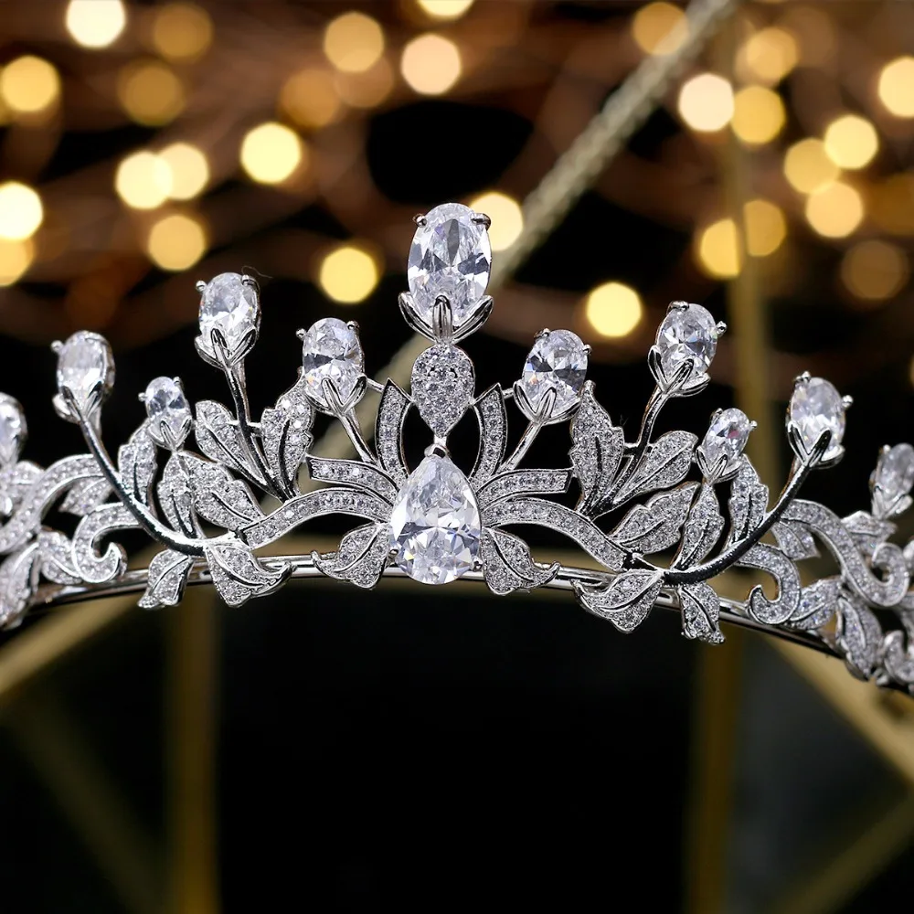 Модные принцесса тиары с цирконием Сладкие 16 девочек простые свадебные аксессуары для волос женские Свадебные короны кристаллы тиары