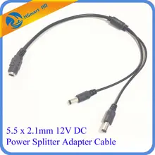 Мощность камеры 1 DC Женский до 2 Мужской разъем провода 5,5x2,1 мм 12 В разделитель мощности постоянного тока Кабель-адаптер для светодиодный комплект полос CCTV Cam
