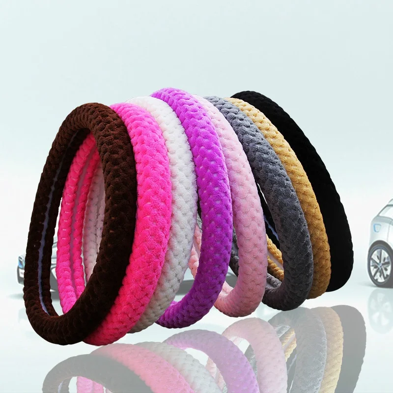 

Pearl Velvet Winter Car Steering Wheel Cover/Universal Soft Warm Plush Covers For Steering NJ88