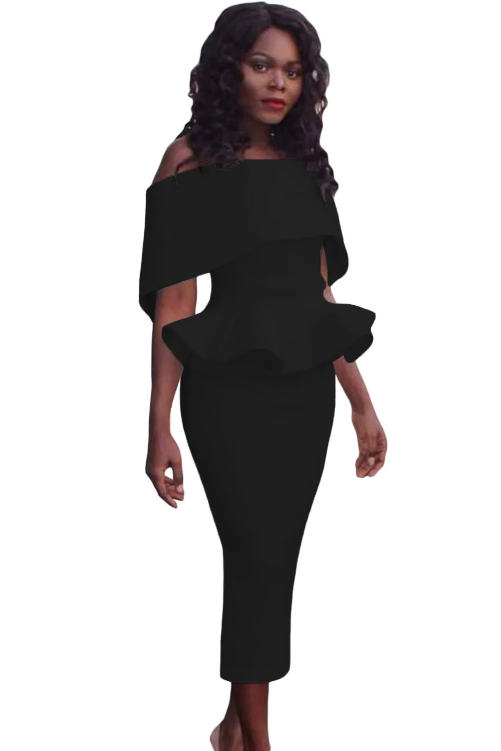 peplum dress off the shoulder