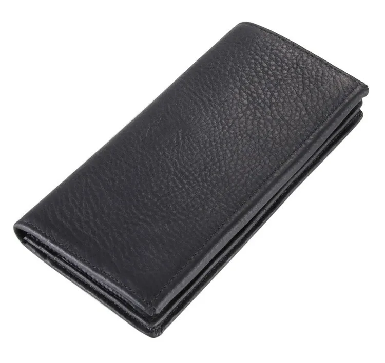 

8061A long large capacity wallet 100% geuine leather black color for gentle man
