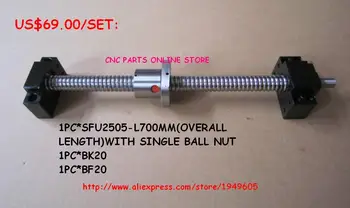 

Linear Rolled BallScrews SFU2505-L700mm C7 + single ballnut + BKBF20