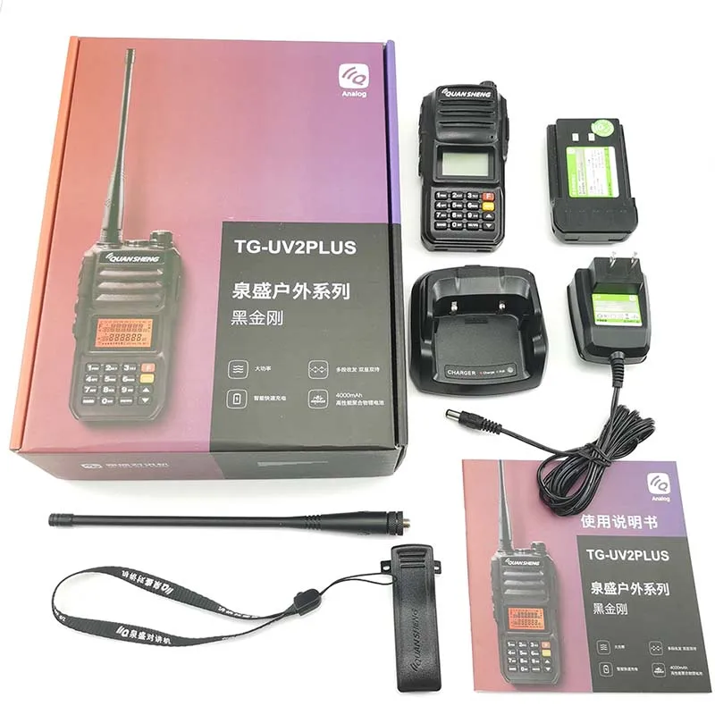 QuanSheng TG UV2 Plus 10 Вт рация дальнего действия км 4000 мАч Vhf Uhf Двухдиапазонная