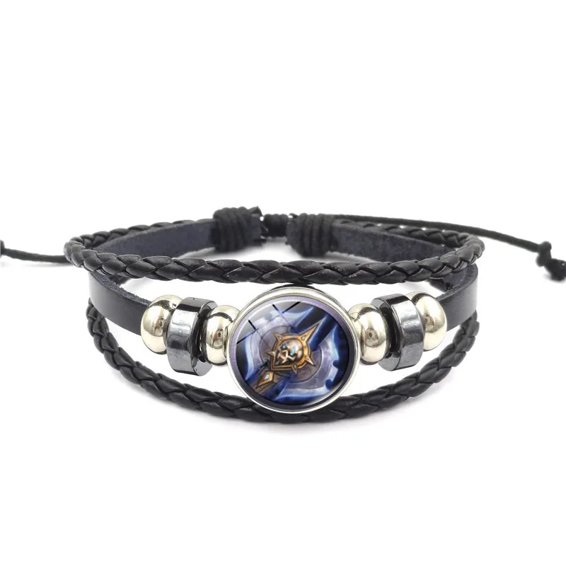 10 стилей на выбор Diy многослойный тканый кожаный браслет Hearthstone Heroes of Warcraft стеклянный браслет из кабошона Подарочные ювелирные изделия - Окраска металла: Style  6