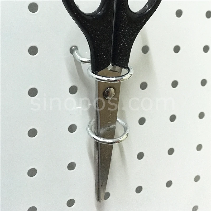 Pegboard металлический держатель для инструментов с двойным кольцом, сверхмощный безопасный стальной одиночный крюк с двумя петлями, держатель для зонта с винтом