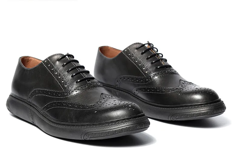 bottom thick men new fashion leather shoes male carved england style