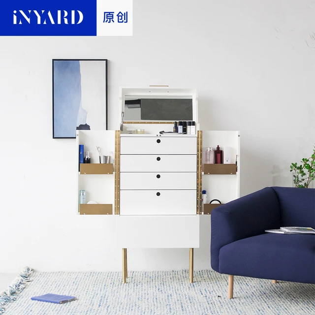 Inyard Original Standing Cosmetic Cabinet Bedside Multifunctional Inyard Original Standing Cosmetic Cabinet Bedside Multifunctional Storage Mirror Nordic Makeup Platform