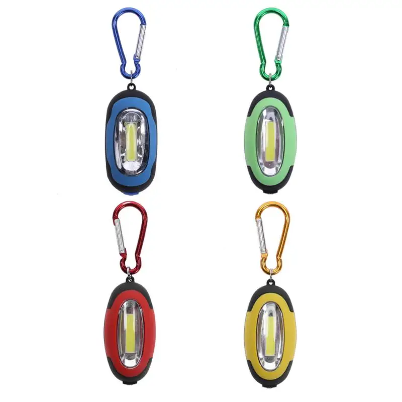 

Mini Portable Outdoor COB LED Flashlight Camping Light 3-Mode Key Chain Ring Keychain PVC Lamp Torch Keyring
