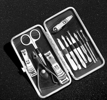 

by dhl or ems 100sets new 12 PCS/set Nail Art Manicure Tools Set Nails Clipper Scissors Tweezer Knife Manicure Sets