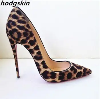 

2019 Leopard Flock Thin High Heels Women Pumps So Kate Stiletto 12cm Heels Basic Slip On Sexy Ladies Shoes Woman