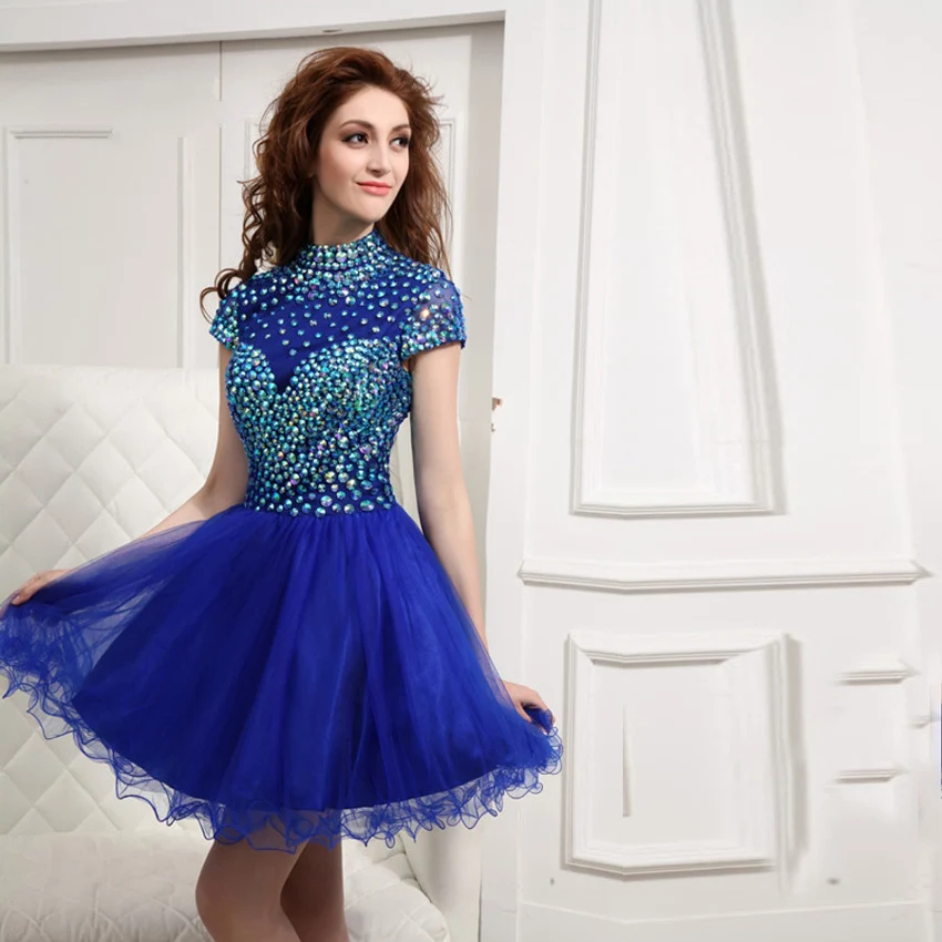 Silver Blue Cocktail Dresses