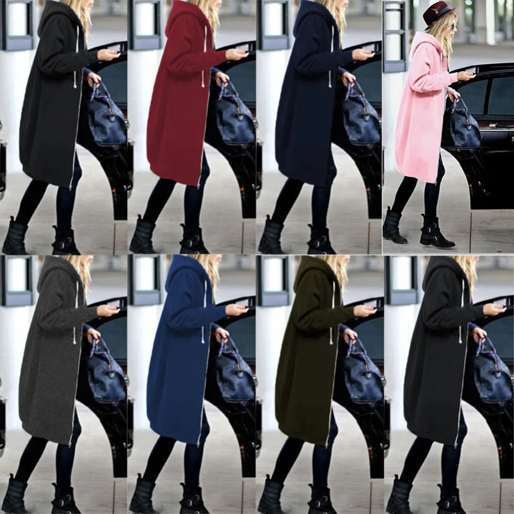 

4XL 5XL Plus Size Women Hooded Winter Jacket Coat Fashion Long Sweatshirt Casual Black Coatout 2019 Ladies Large Size Coats