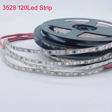 5m branco/quente/azul/verde/vermelho/amarelo 120leds/m smd3528 5 tira de luz de led flexível pcb, mm/8mm dc12v 600leds