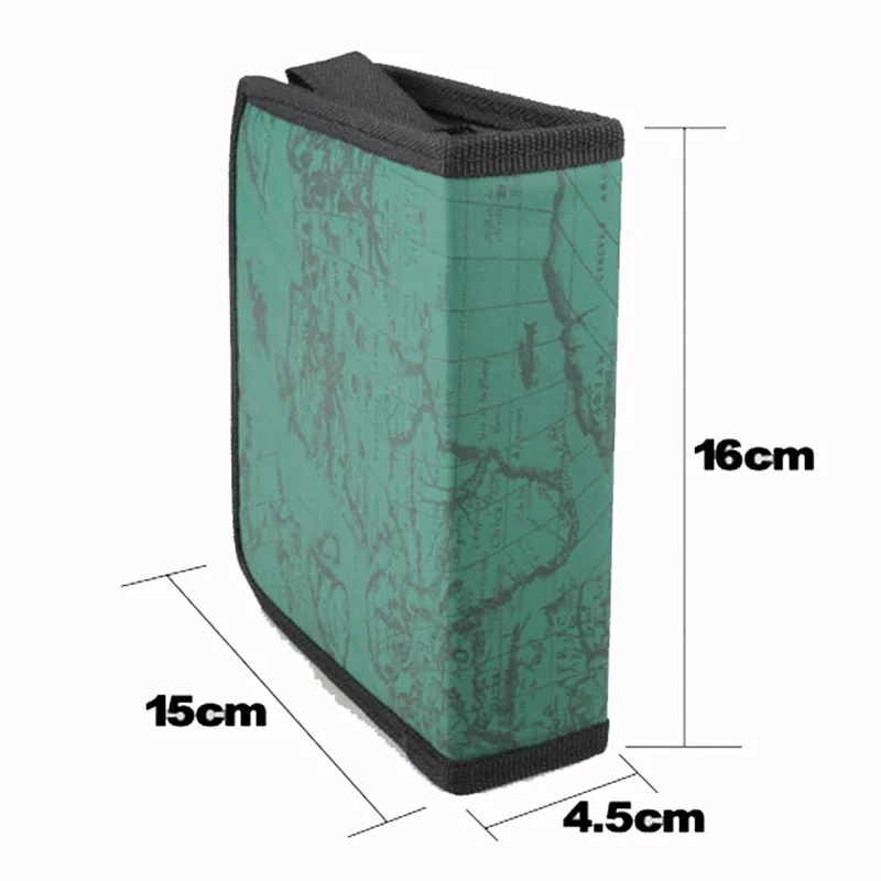 RACAHOO New World Map Pattern CD Box DVD Bag Storage Carry Case Organizer Sleeve Nylon Wallet Cover For Home Or Car CD Package2