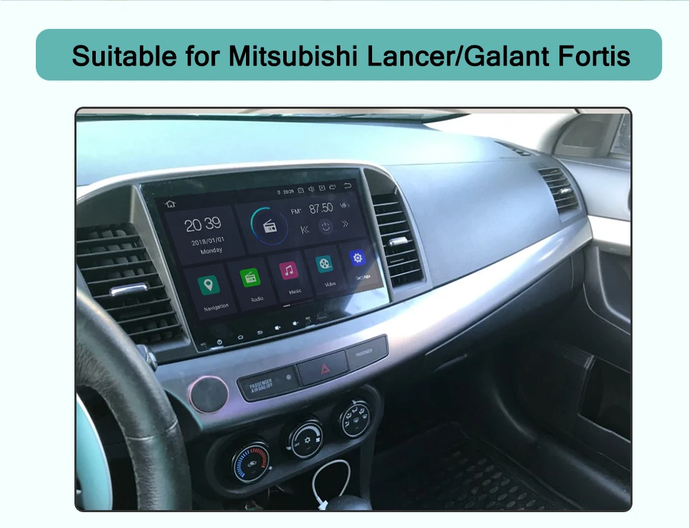 Автомобильный мультимедийный плеер AUTOTOP 10," 2din Android 9,0 для Mitsubishi Lancer Galant Fortis, автомагнитола RDS, Wifi, Mirrorlink, BT, без DVD