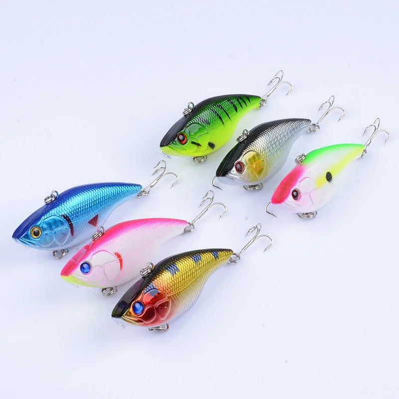 

6Pcs/Lot 7.5cm/18g Crankbait VIB Fishing Lure Bait For Bionic Artificial Hard With 2 Treble Hooks Tackle Wobblers Pike Fishing